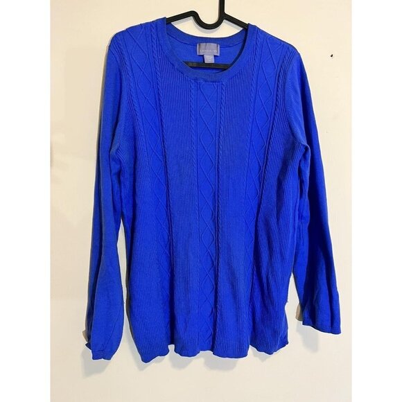 LAURA SCOTT Blue Women Size large Women's blue classic sweater - Picture 1 of 9